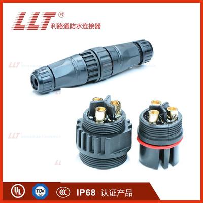 利路通M22圓形防水連接器 2-4針螺絲鎖線，公母對(duì)接電纜連接的可靠之選